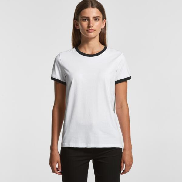Womens AS Colour Ringer Tee 4053 Thumbnail